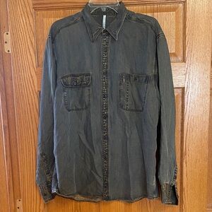 Axis Men’s L Dark Gray Denim Button-Up Shirt